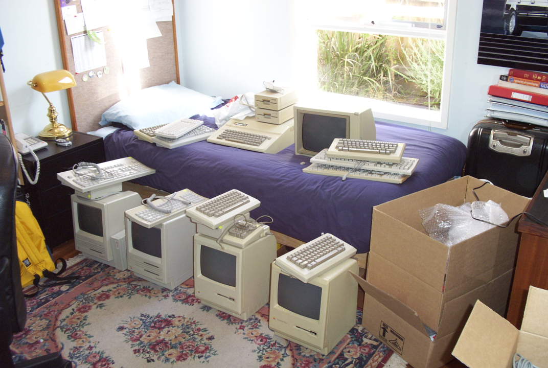 Early Apple collection arranged in Matthew's bedroom